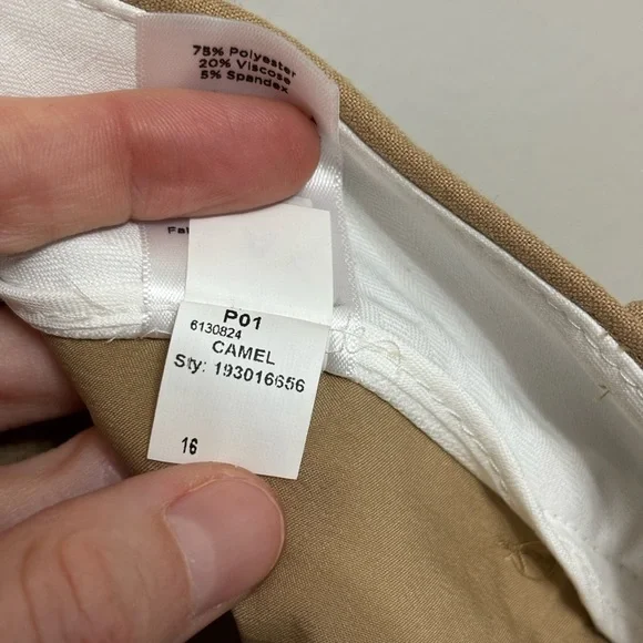 NWT Talbots Hampshire Ankle Pants Curvy Fit in Camel - Size 16 - Picture 7 of 7